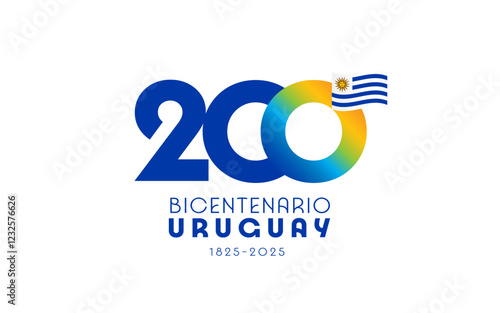 200 years logo, Bicentenario Uruguay. Translation from spanish - Bicentennial of Uruguay. Uruguayan independence was proclaimed on 25 August 1825