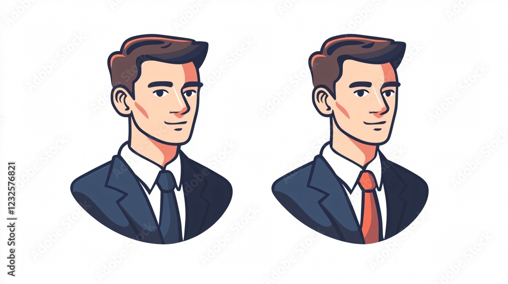 Professional Businessman Avatar Line Icon Vector for Marketing and Web Design Professional Businessman Avatar Line Icon Vector for Marketing and Web Design