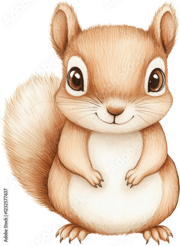 Adorable Cartoon Squirrel Illustration Perfect for Kids Books and Cute Designs