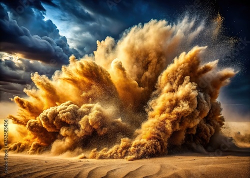 Dust cloud backgrounds, stylized rule of thirds composition.