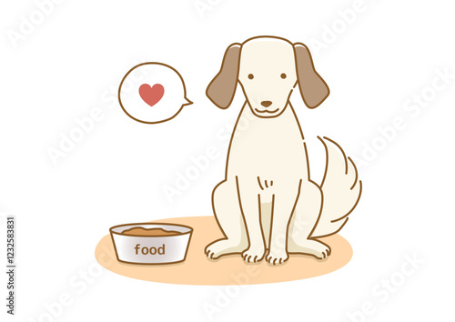 食事をもらって嬉しい喜ぶ健康的な耳の垂れた犬