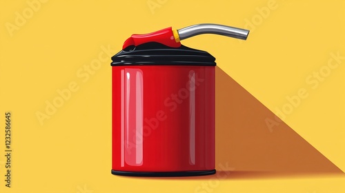 Flat Vector Illustration of Fuel Oil Can Icon - Modern Design for Digital Projects photo