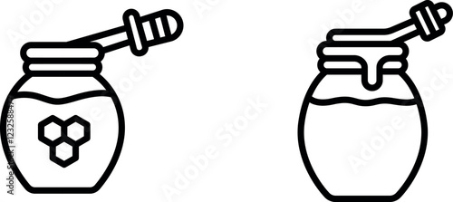 Sweet and Golden Honey Jar Icon for Natural Sweeteners, Beekeeping, and Organic Products