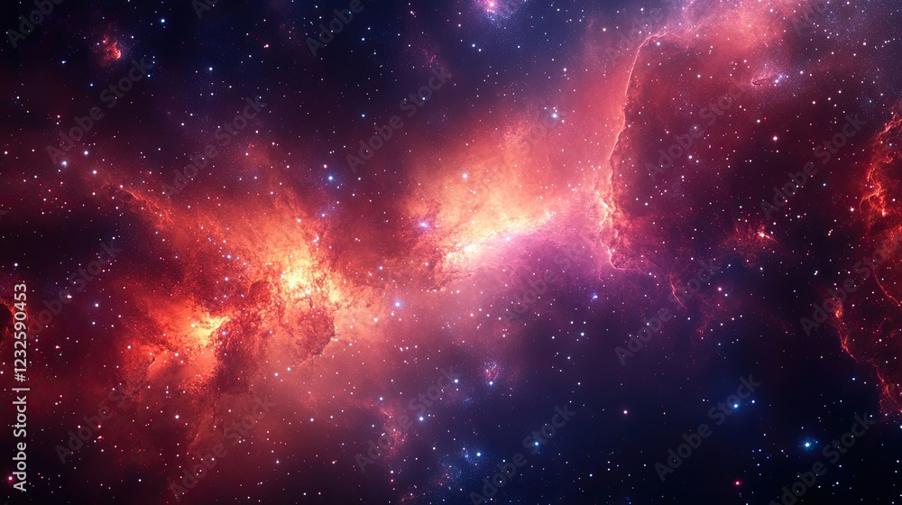 Space scene with stars in the galaxy. Panorama. The universe is filled with stars, nebulae and galaxies. Space scene with stars in the galaxy. Panorama. The universe is filled with stars, nebulae and galaxies.