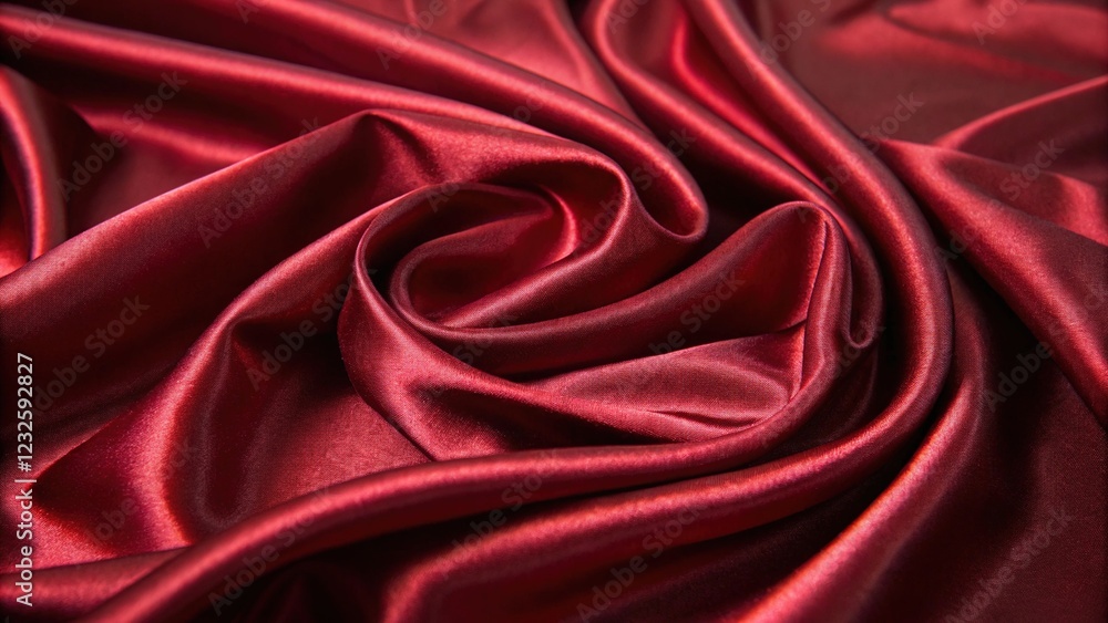Elegant Red Silk Fabric with Soft Folds Elegant Red Silk Fabric with Soft Folds