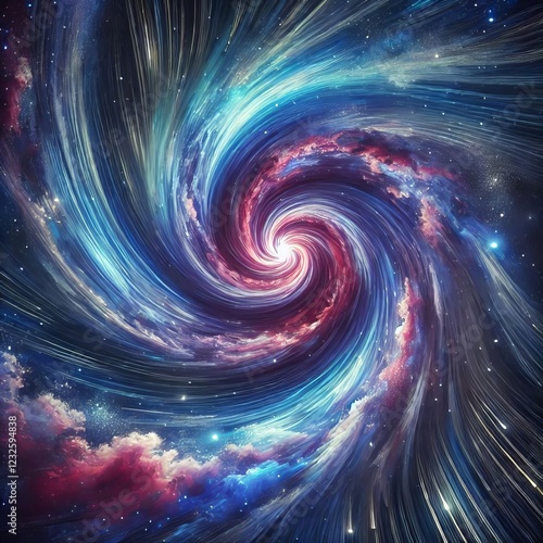 Galactic Vortex A mesmerizing spiral of deep blues and purples r