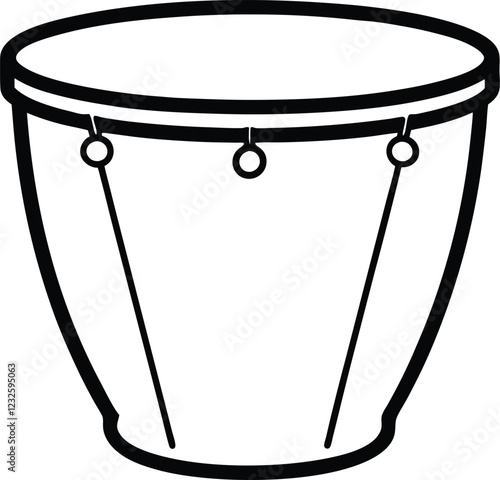 Coloring page Timpani line art illustration.