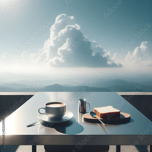 enjoy coffee with a beautiful view of the fog