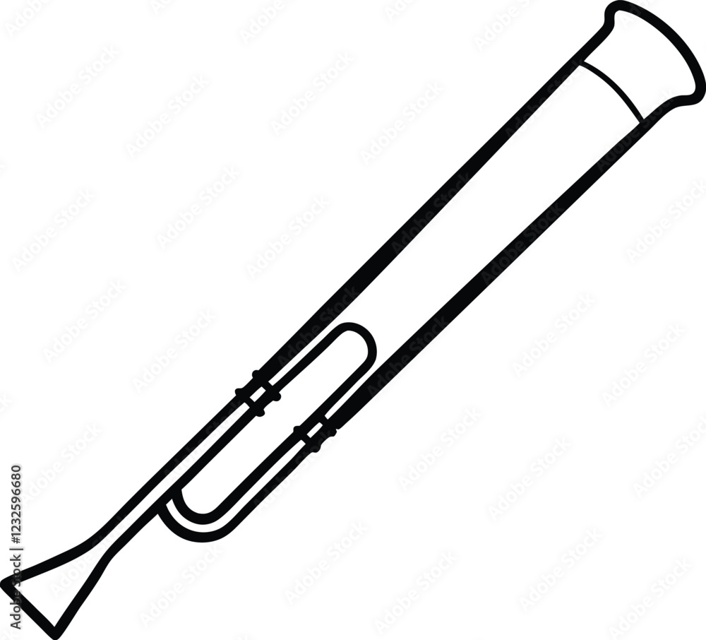 Coloring page Trombone line art illustration Coloring page Trombone line art illustration