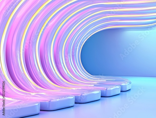 Vibrant wave of colorful light effects. photo