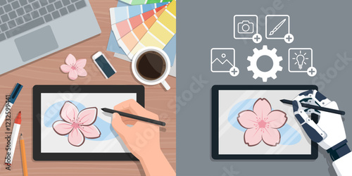 Human designer vs. AI robot designer