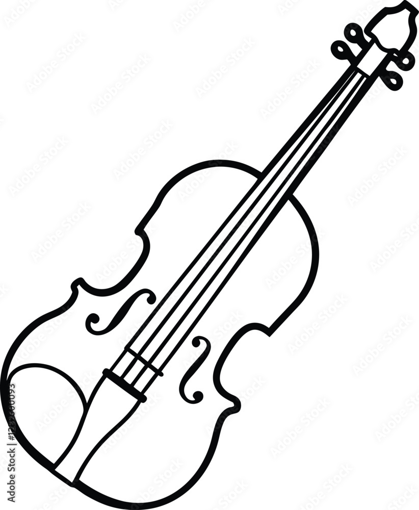 Obraz premium Coloring page Viola line art illustration