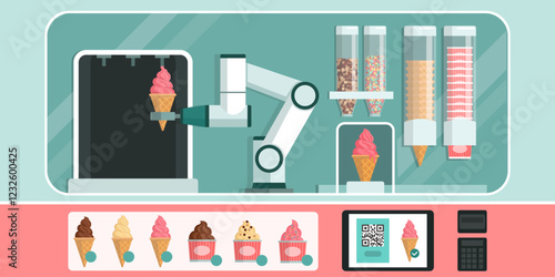 Autonomous robot selling ice cream