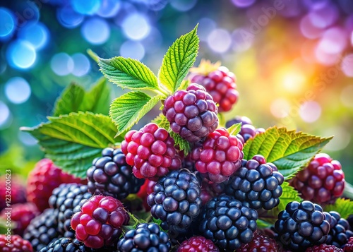 Wallpaper Mural Ripe blackberries: a close-up, abstract still life, bursting with summer flavor. Torontodigital.ca