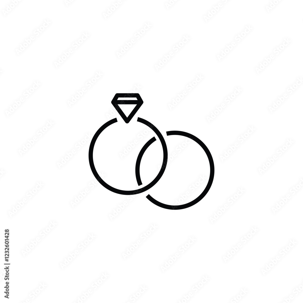 Obraz premium diamond icon, diamond ring vector icon