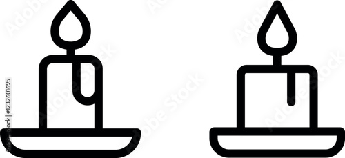 Elegant Candle Vector Icon Set – Warm and Serene Designs