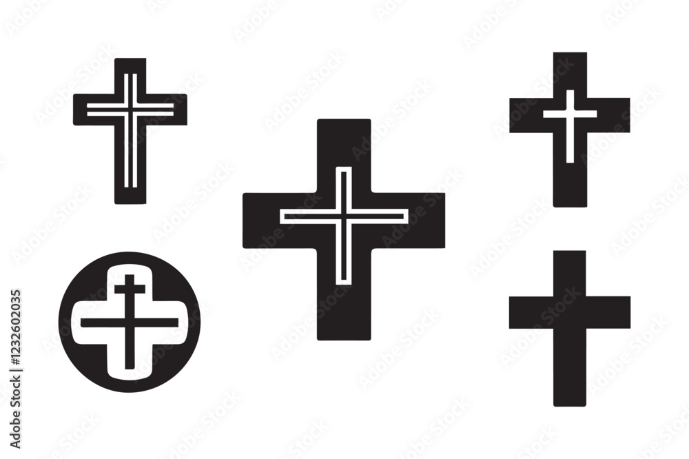 Cross of Hope set vector,bundle silhouette, illustration Cross of Hope set vector,bundle silhouette, illustration