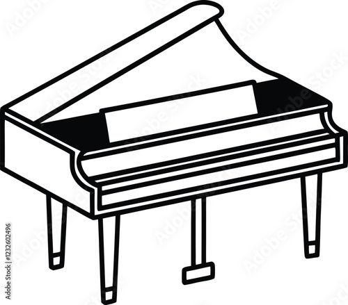 Bild auf Leinwand Spinet silhouette illustration