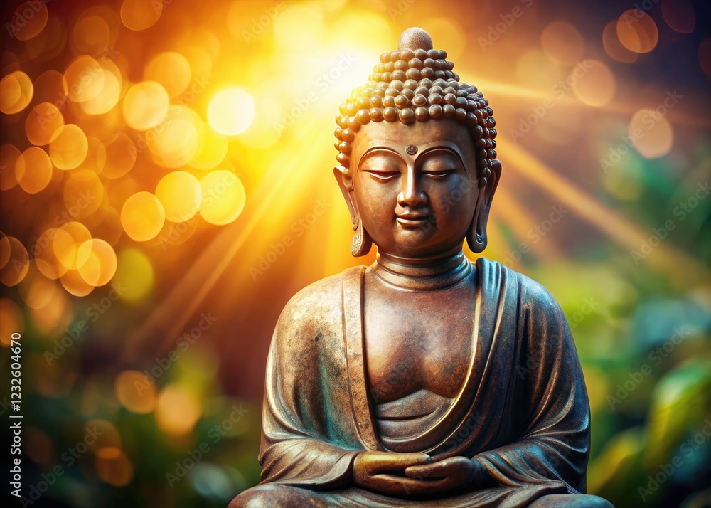 This serene Buddha figurine offers peaceful meditation; ideal Asian home décor or spiritual gift. This serene Buddha figurine offers peaceful meditation; ideal Asian home décor or spiritual gift.