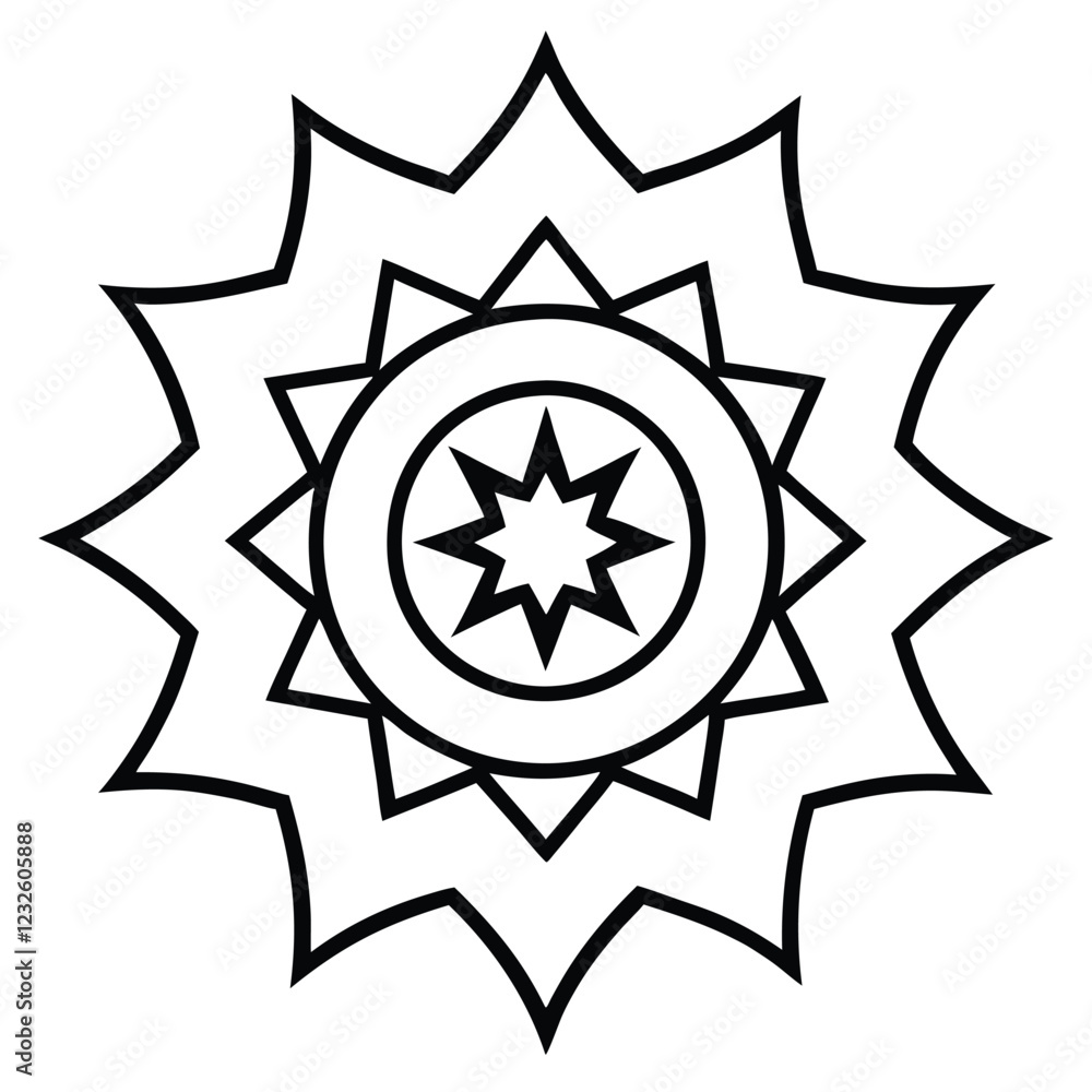 mandala line art vector 