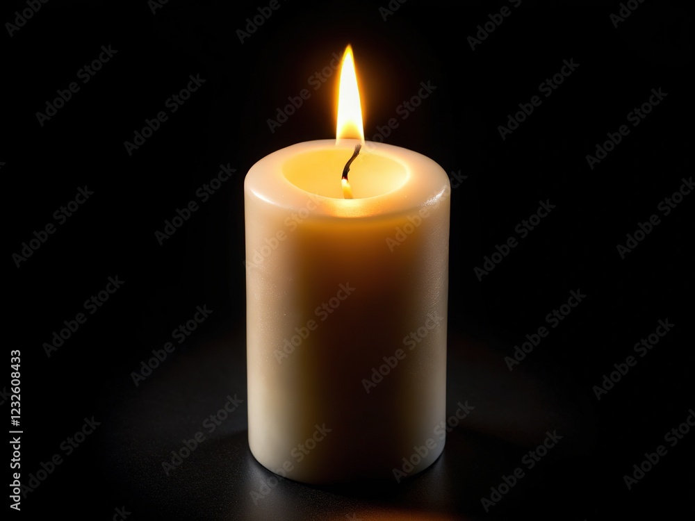 White candle on black, minimalist aesthetic. White candle on black, minimalist aesthetic.