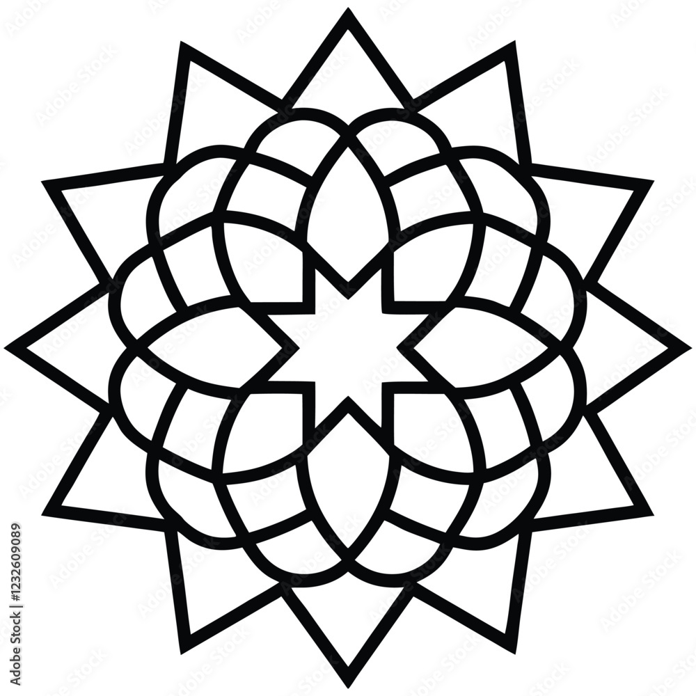 Fototapeta premium mandala line art vector 