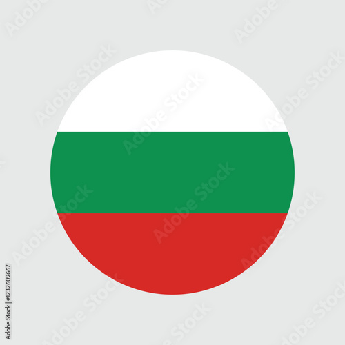 Free Download Flag of Bulgaria, Standard color. Round flag. Bulgaria flag button Vector illustration. - GFXLoad