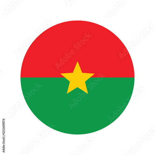 Free Download Burkina Faso country flag in Circle icon. Button flag icon. - GFXLoad
