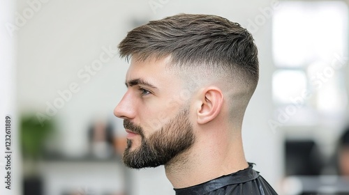 Stylish short haircuts for men in urban barbershop trendy styles casual environment profile view versatile looks
