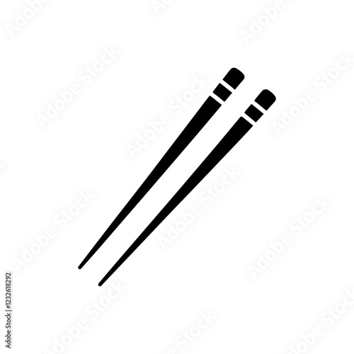 Black chopsticks silhouette icon vector illustration design on white background.