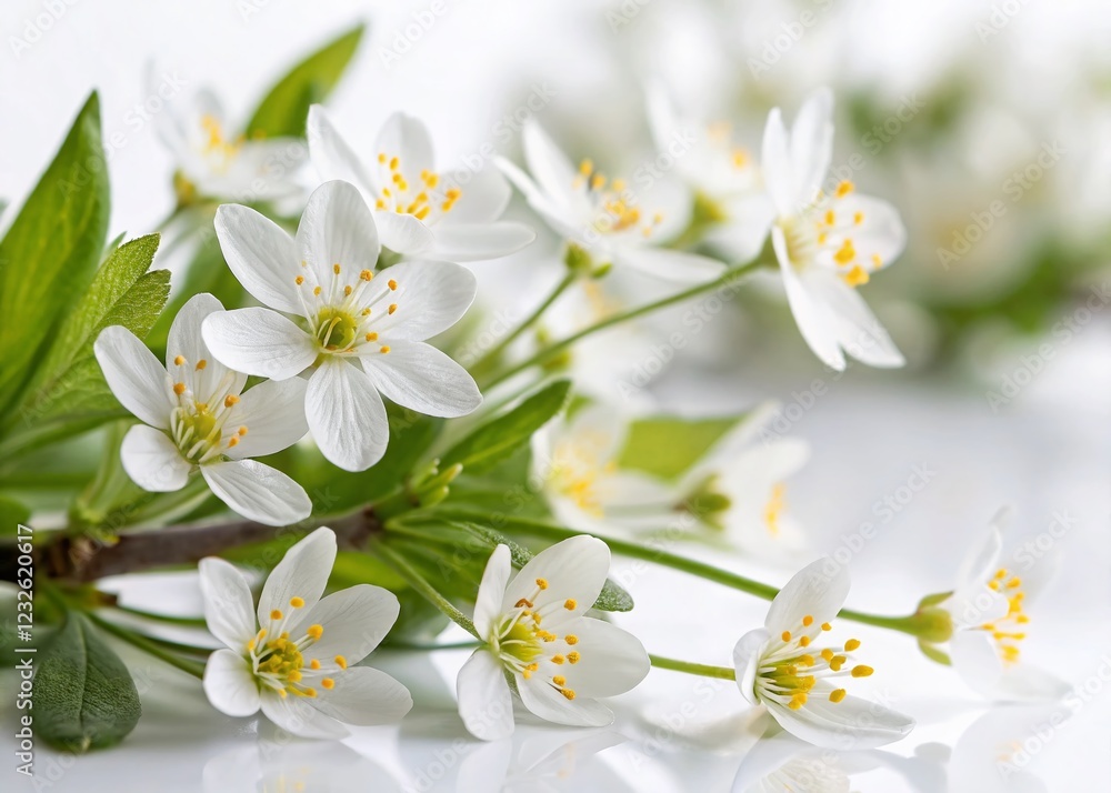 Modern Spring Floral White Background: Tilt-Shift Miniature Flower Photography Modern Spring Floral White Background: Tilt-Shift Miniature Flower Photography