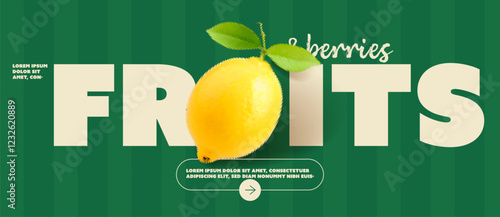 Vibrant Fruits Graphic Featuring Lemon