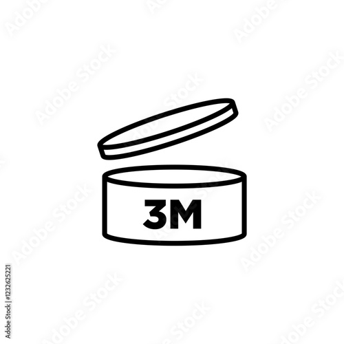 3M Period after opening symbol stock vector