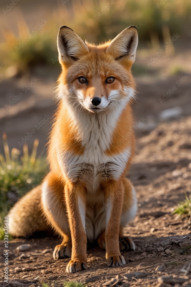 Fototapeta premium araffe sitting on the ground in the sun with a blurry background