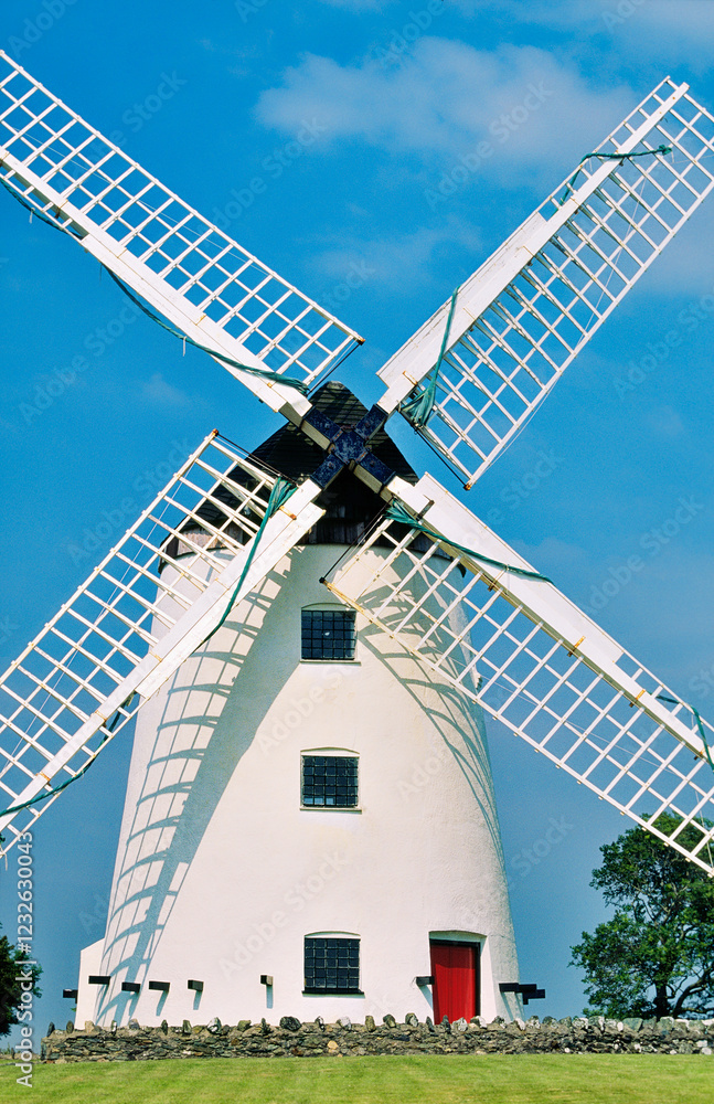 Melin Llynnon windmill flour mill on island of Anglesey, Gwynedd, near Holyhead, north Wales, UK
