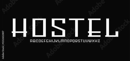Hostel, Modern Bold Font. Regular Italic Number Typography urban style alphabet fonts for fashion, sport, technology, digital, movie, logo design, vector illustration
