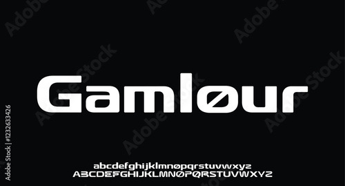 Galmour, Modern Bold Font. Regular Italic Number Typography urban style alphabet fonts for fashion, sport, technology, digital, movie, logo design, vector illustration
