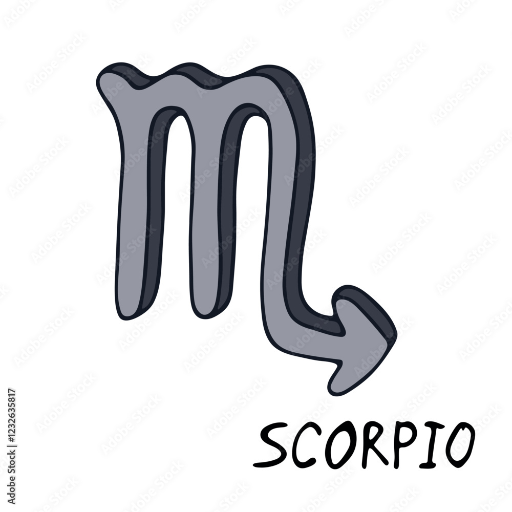Hand drawn scorpio zodiac sign Esoteric symbol doodle Astrology clipart Element for design Hand drawn scorpio zodiac sign Esoteric symbol doodle Astrology clipart Element for design