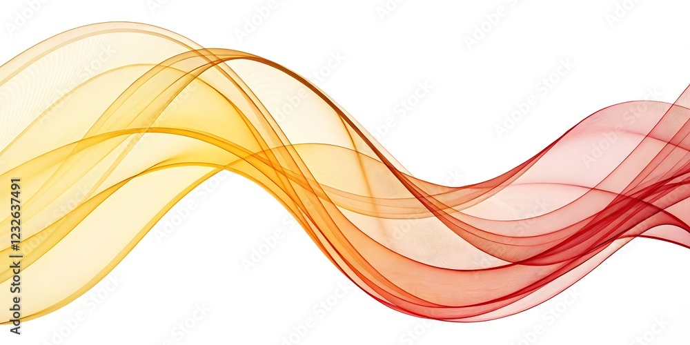 abstract yellow red gradient smooth wave isolated on white background abstract yellow red gradient smooth wave isolated on white background