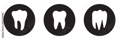 Tooth icon. Vector illustration isolated on white background.