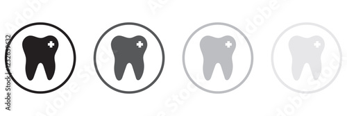 Dental line icons set. Teeth, tooth, care, medical, oral cavity, hygiene, dentist, health, sign, symbol. Isolated on a white background.