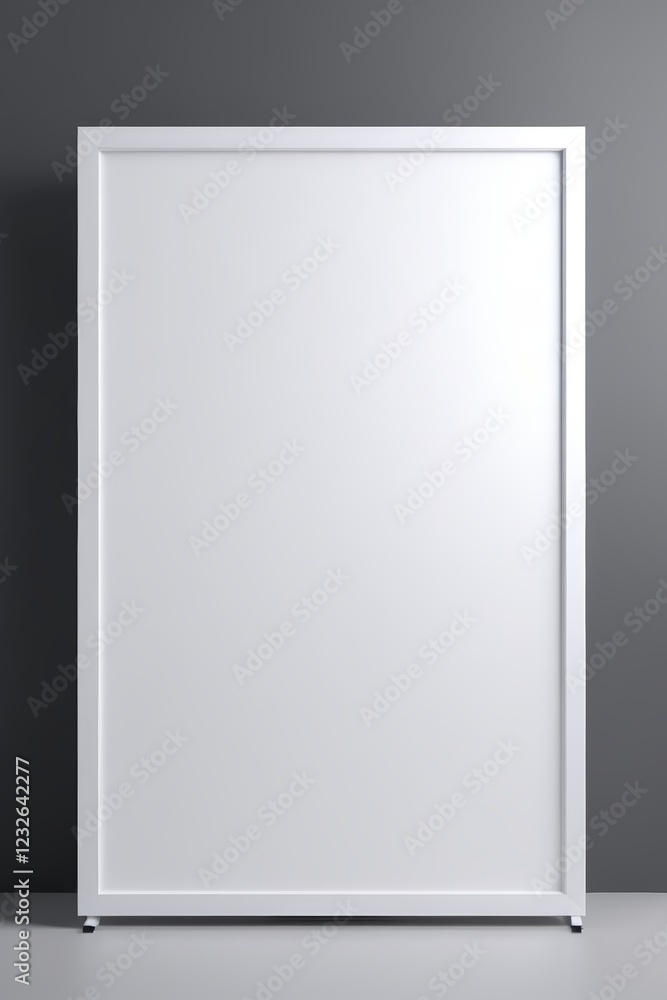blank white picture frame on a gray wall with a shadow blank white picture frame on a gray wall with a shadow