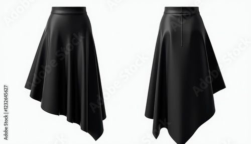 Sleek Midi Skirts Mockup: Modern Design Against White Background photo