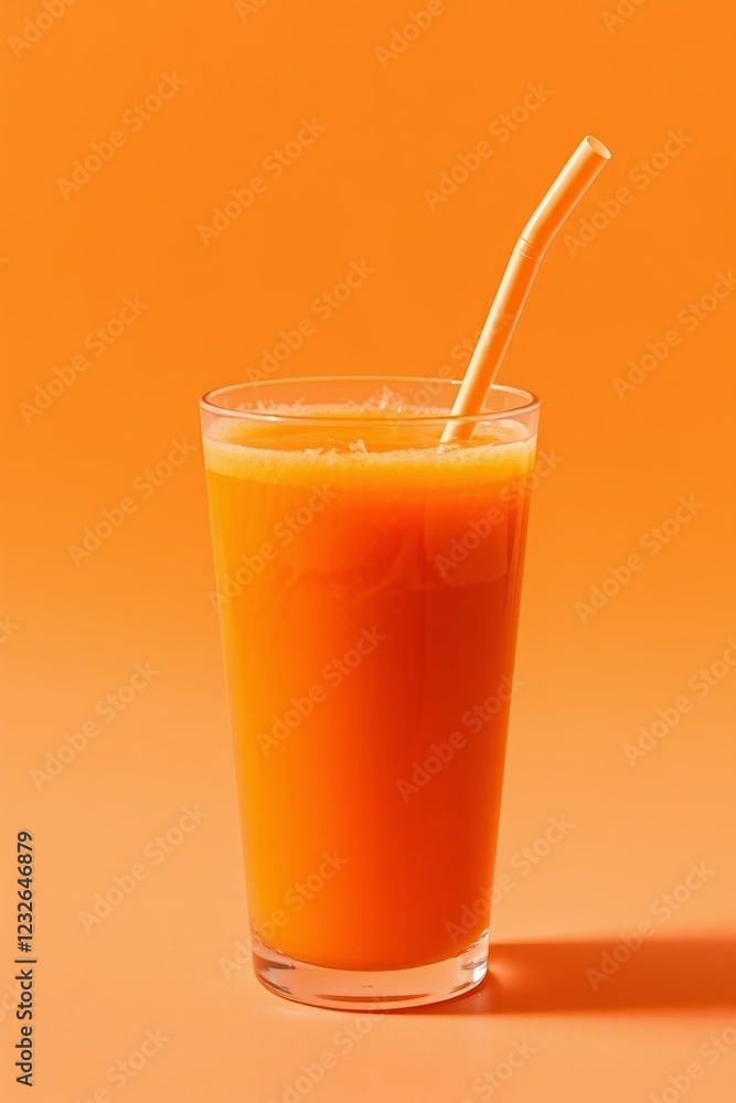 there is a glass of orange juice with a straw in it there is a glass of orange juice with a straw in it