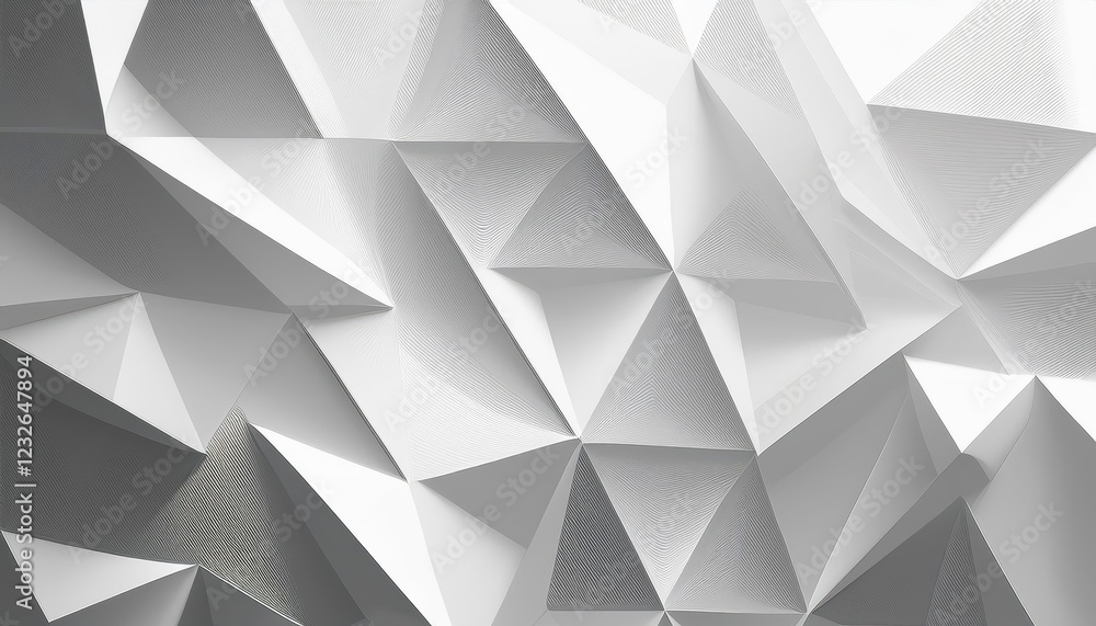 Vibrant, Futuristic Geometric Abstraction A Stunning 3D White Triangle Pattern on a Wide Canvas, Evoking Modern Architecture and Innovative Design. Vibrant, Futuristic Geometric Abstraction A Stunning 3D White Triangle Pattern on a Wide Canvas, Evoking Modern Architecture and Innovative Design.