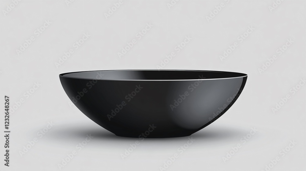 Minimalistic Black Bowl Vector Illustration for Graphic Design Projects Minimalistic Black Bowl Vector Illustration for Graphic Design Projects
