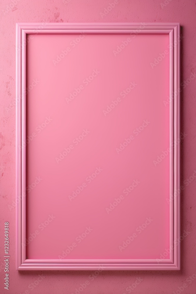 Fototapeta premium pink frame on a pink wall with a pink wall