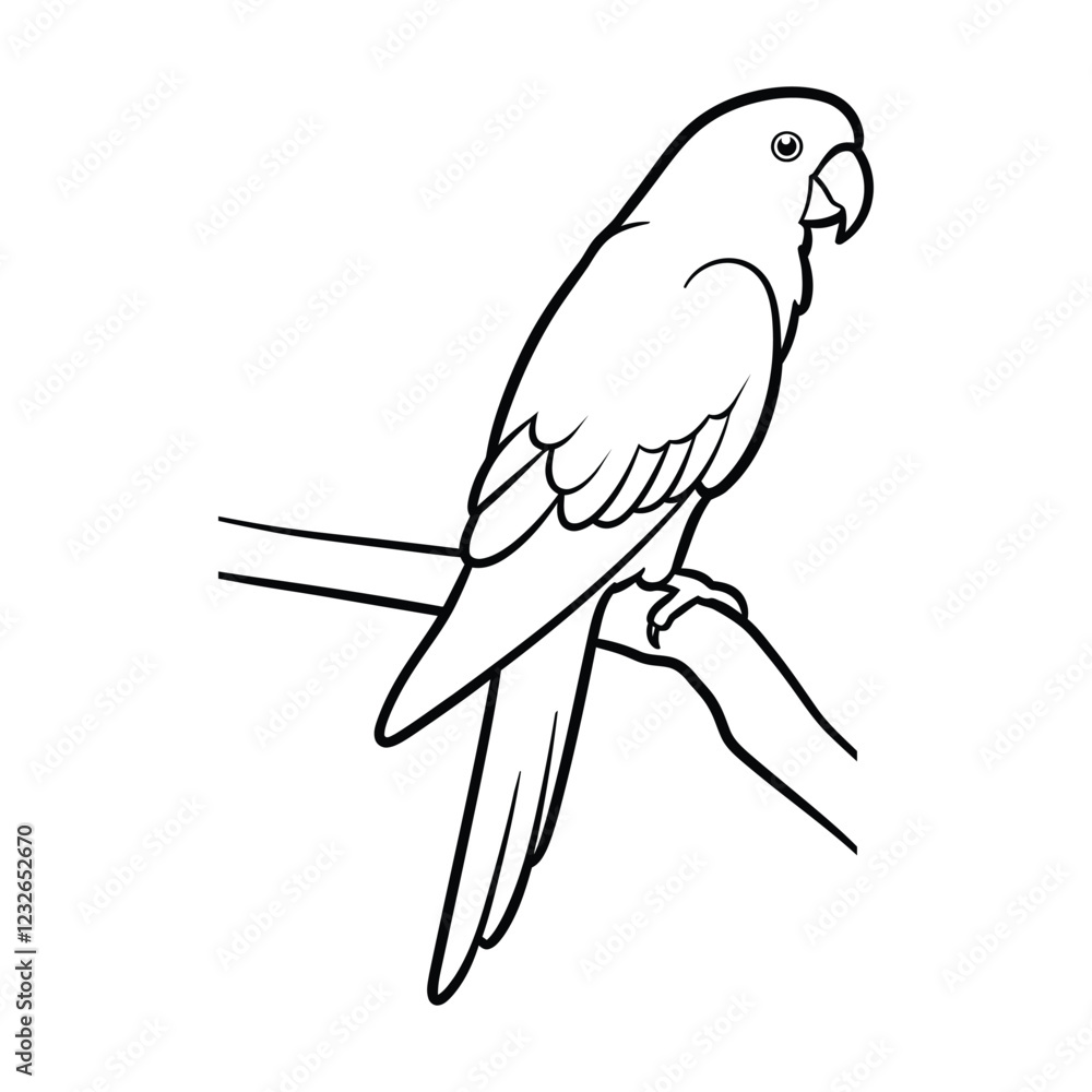 Cute Parrot Bird with tree branche silhouette vector graphic illustration. Cute Parrot Bird with tree branche silhouette vector graphic illustration.