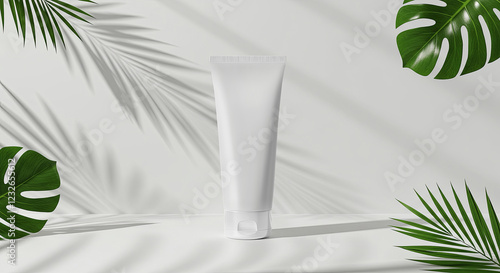 Luxurious Cream Jar Surrounded by Nature's Touch