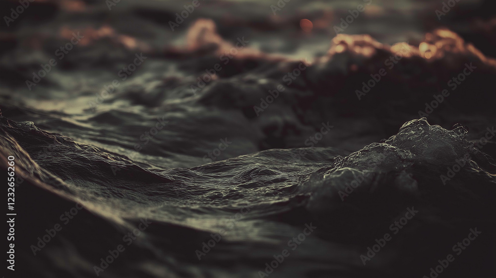 Fototapeta premium A Dramatic and Moody Ocean Wave Scene with Dark Tones